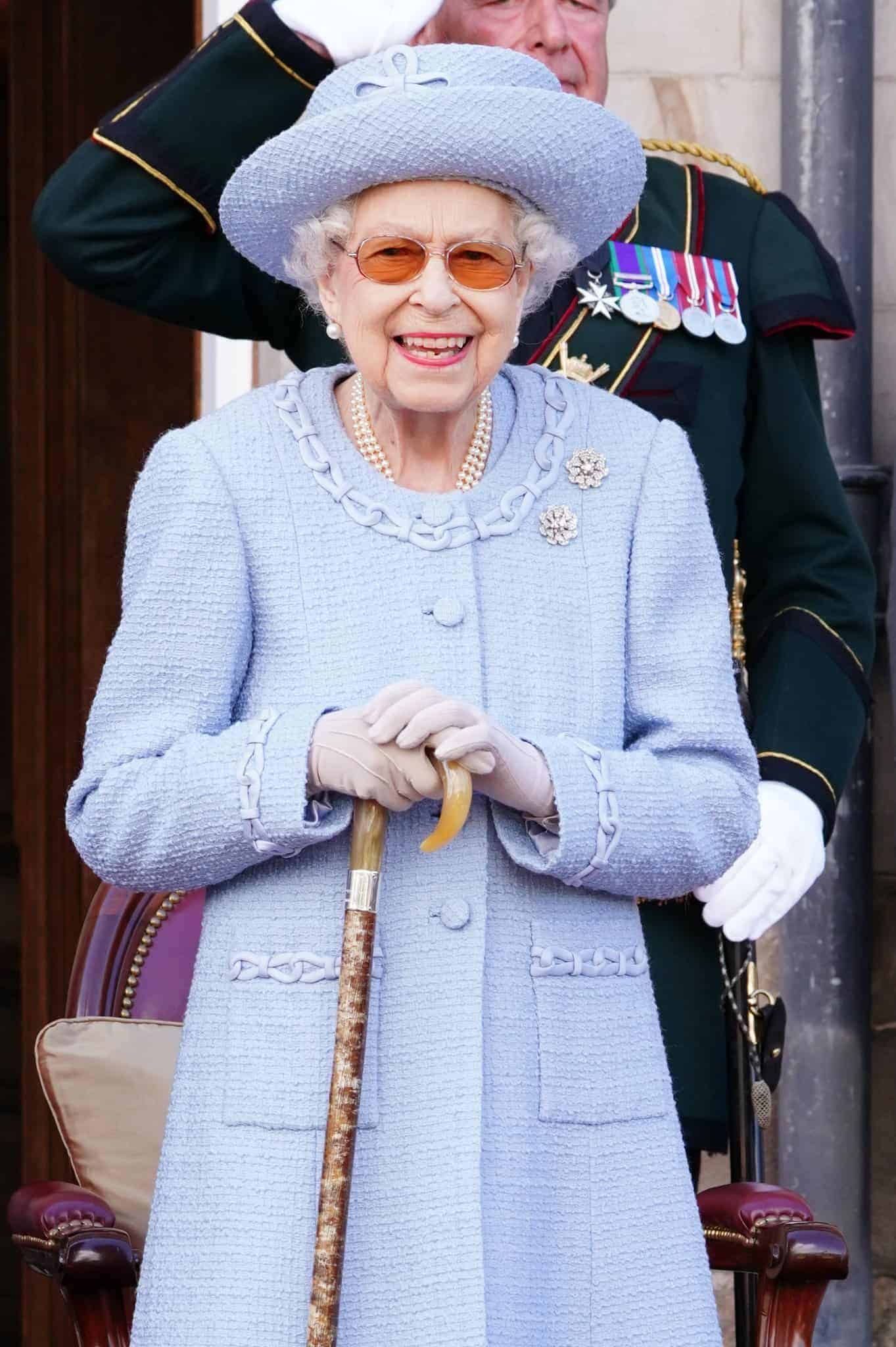 Queen Elizabeth in purple