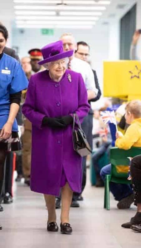 Queen Elizabeth in purple