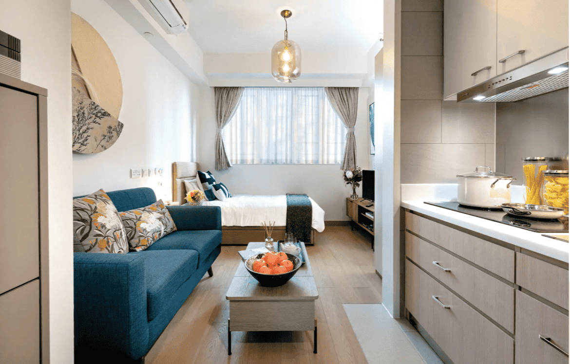 Interior design of a studio apartment